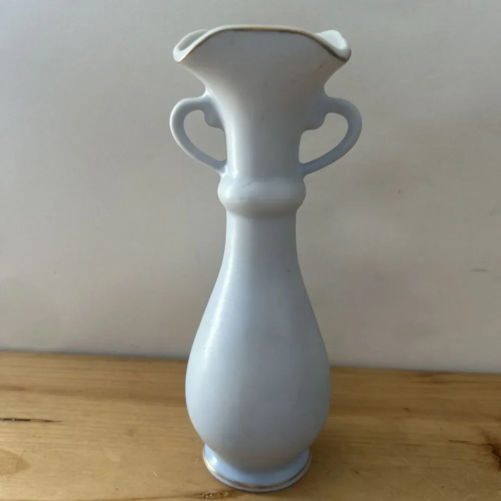 Vintage Lefton Bud Vase blue Hand Painted Forget Me Nots #8181